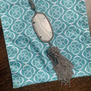 Kendra Scott Rayne silver Mother of Pearl Tassel Necklace